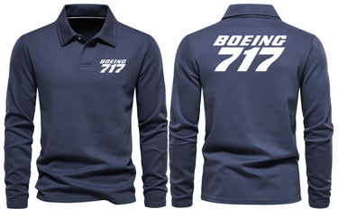 BOEING 717 LOGO LONG SLEEVE POLO